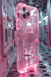 梦幻粉色透明手机壳背景图片