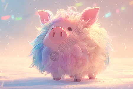 彩虹小猪背景图片