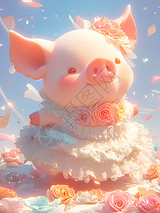 彩虹猪猪背景图片