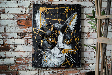 猫粮元素猫咪涂鸦艺术背景