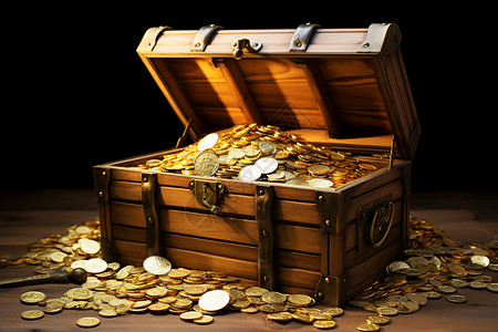 金鼠送财木箱中的金财背景