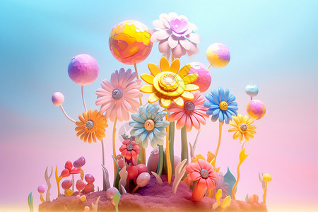 设计的立体花朵艺术品背景图片
