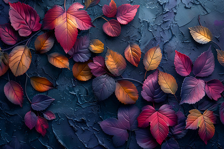 叶子的色彩之美背景图片