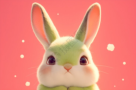 可爱的绿色兔子背景图片