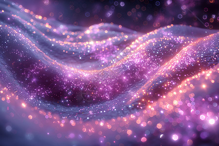 紫色粒子紫色的星空插画