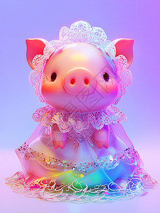 彩虹裙小猪背景图片