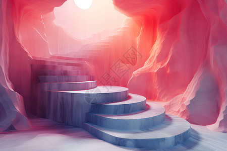 洞穴的楼梯背景图片