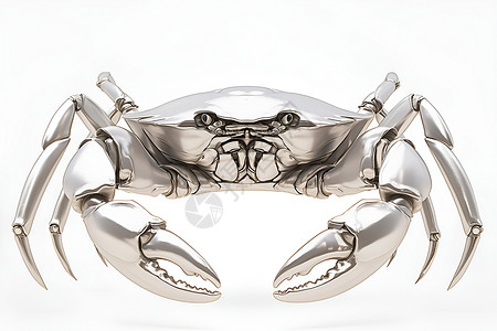 银色金属螃蟹背景图片