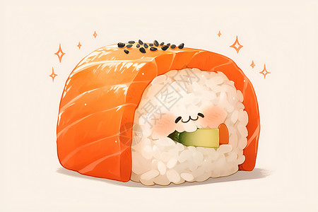 寿司图标可爱的寿司卷插画