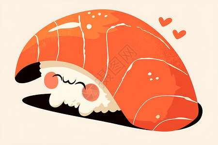 军舰寿司可爱的小寿司插画