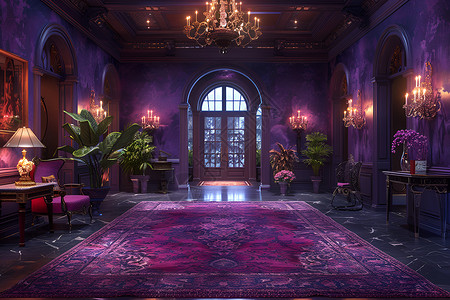 紫色地毯插画
