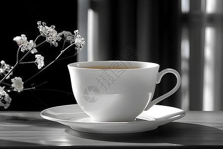 花香与咖啡背景图片