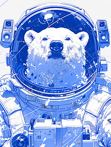 航空装备装备齐全的宇航熊插画