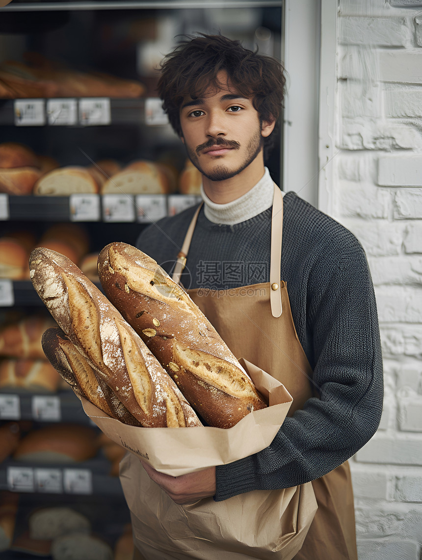 面包店的男人图片