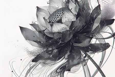 一朵水墨莲花背景图片