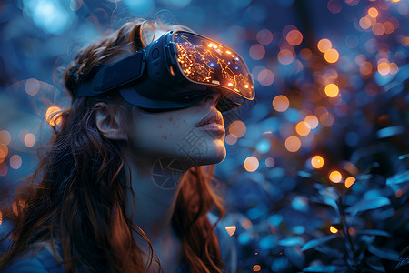 夜幕下的虚拟现实之旅背景图片