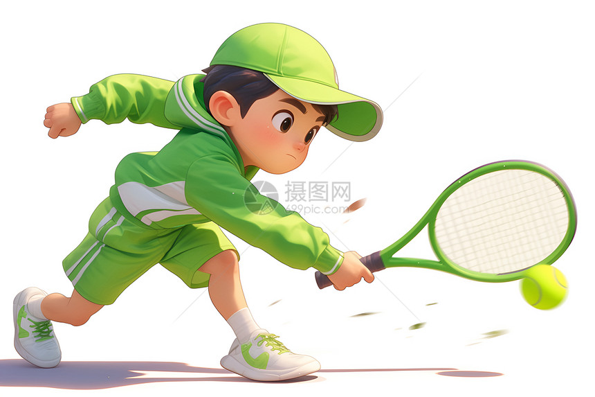 打网球的小男孩图片