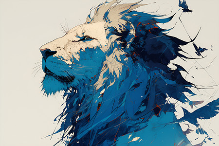 蓝白狮子背景图片