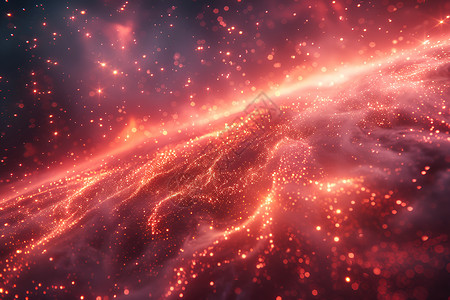星云折射的红宝石之光背景图片