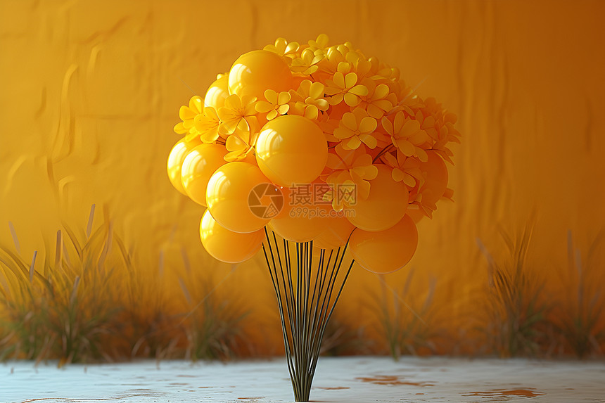 创意黄色气球图片
