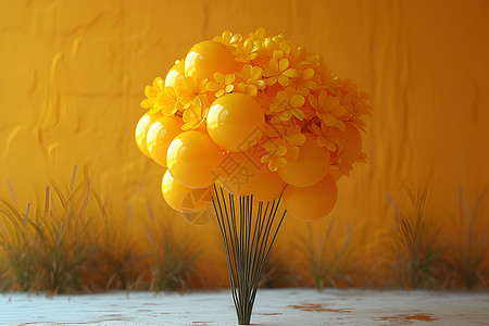 创意黄色气球背景图片