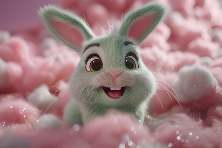 开心兔子背景图片