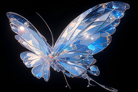 晶莹剔透的蝴蝶背景图片