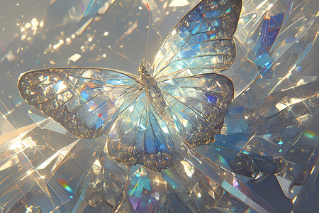 飘逸的水晶蝴蝶背景图片