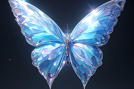 蓝色蝴蝶翅膀背景图片