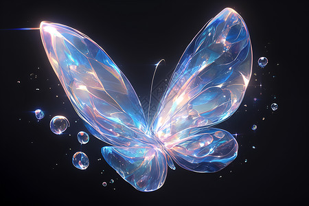 梦幻水晶蝴蝶背景图片