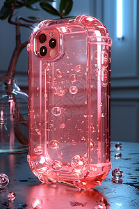 透明粉色手机壳高清图片