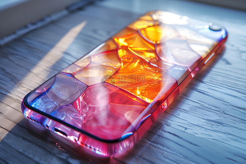 手机背景的几何玻璃图案图片