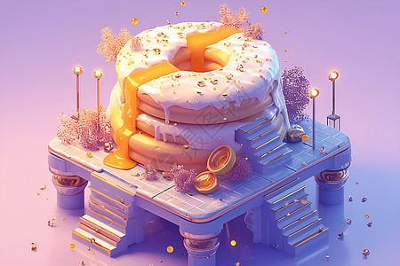 紫色的生日蛋糕背景图片