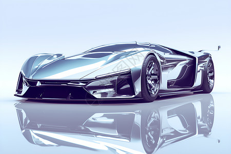 反光未来的镜面汽车插画
