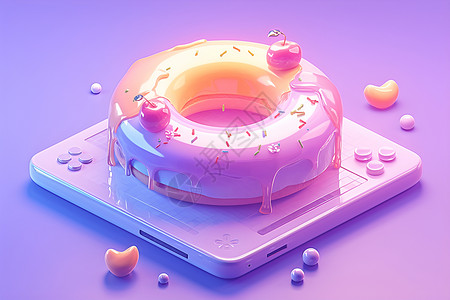 甜甜圈蛋糕背景图片
