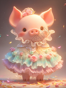 彩虹小猪公主背景图片