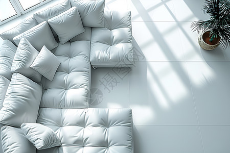 白色现代沙发背景图片
