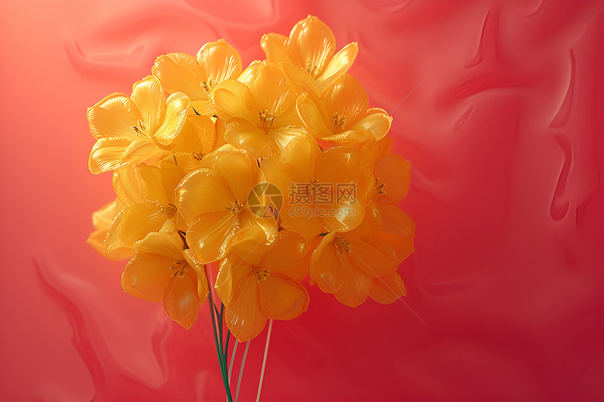黄色塑料的花朵图片