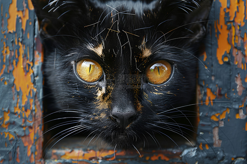 黑猫涂鸦图片