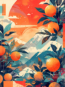 丰收的橙子背景图片