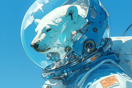 宇航员北极熊背景图片