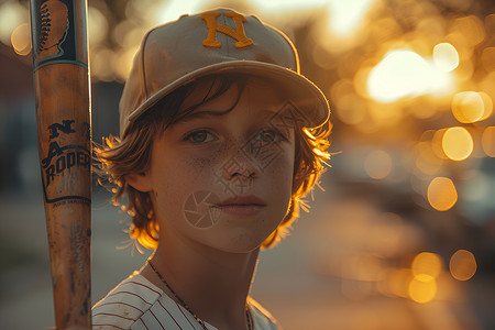 棒球运动员夏日少年棒球背景