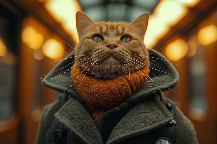 时尚大衣猫图片
