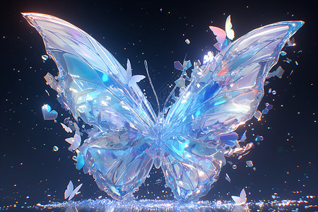 梦幻水晶蝴蝶背景图片