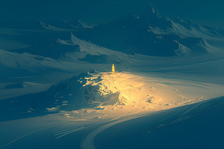 黄金光辉的山顶和神秘光芒的邂逅高清图片