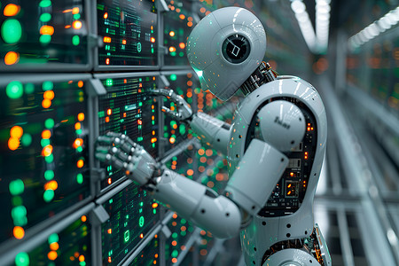 人工智能免费生产线上的机器人背景