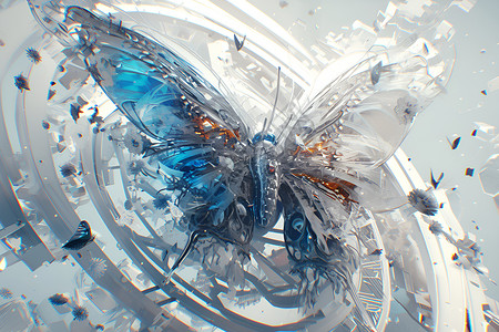 金属蝴蝶背景图片