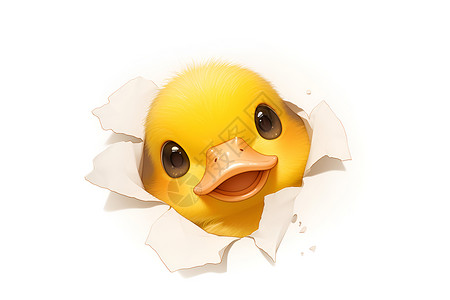 黄色墙壁背景黄色小鸭子插画