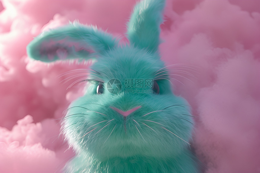 云朵里棉花糖兔子图片