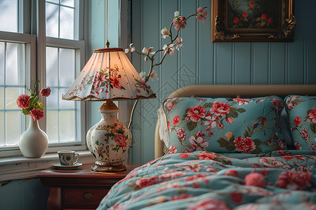 浪漫复古的卧室背景图片